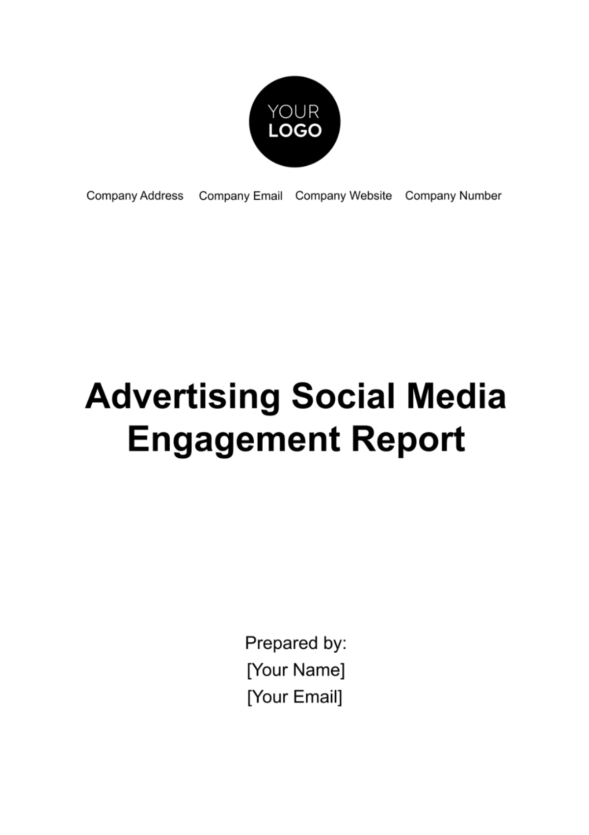 Advertising Social Media Engagement Report Template - Edit Online & Download