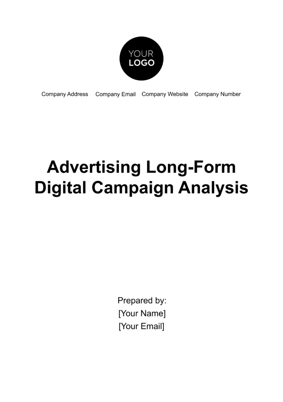 Free Advertising Long-Form Digital Campaign Analysis Template