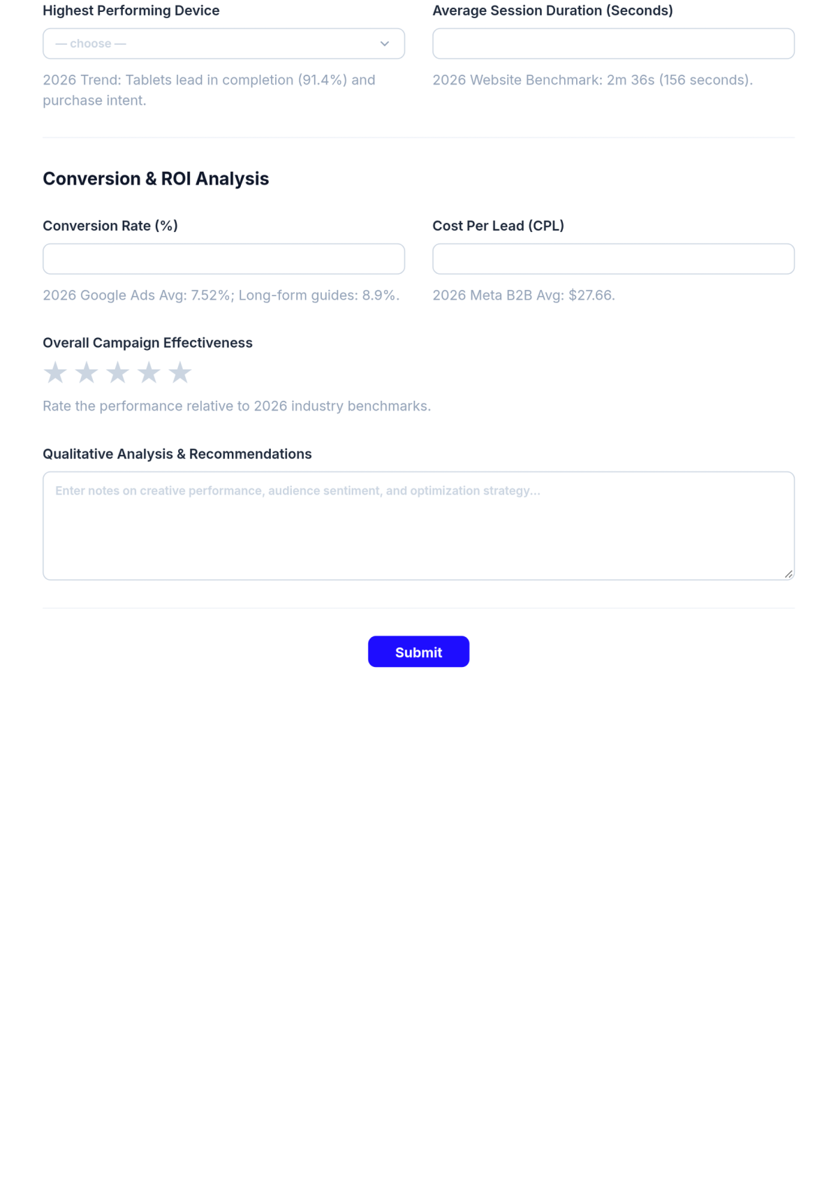 Free Advertising Long-Form Digital Campaign Analysis Template & AI Maker