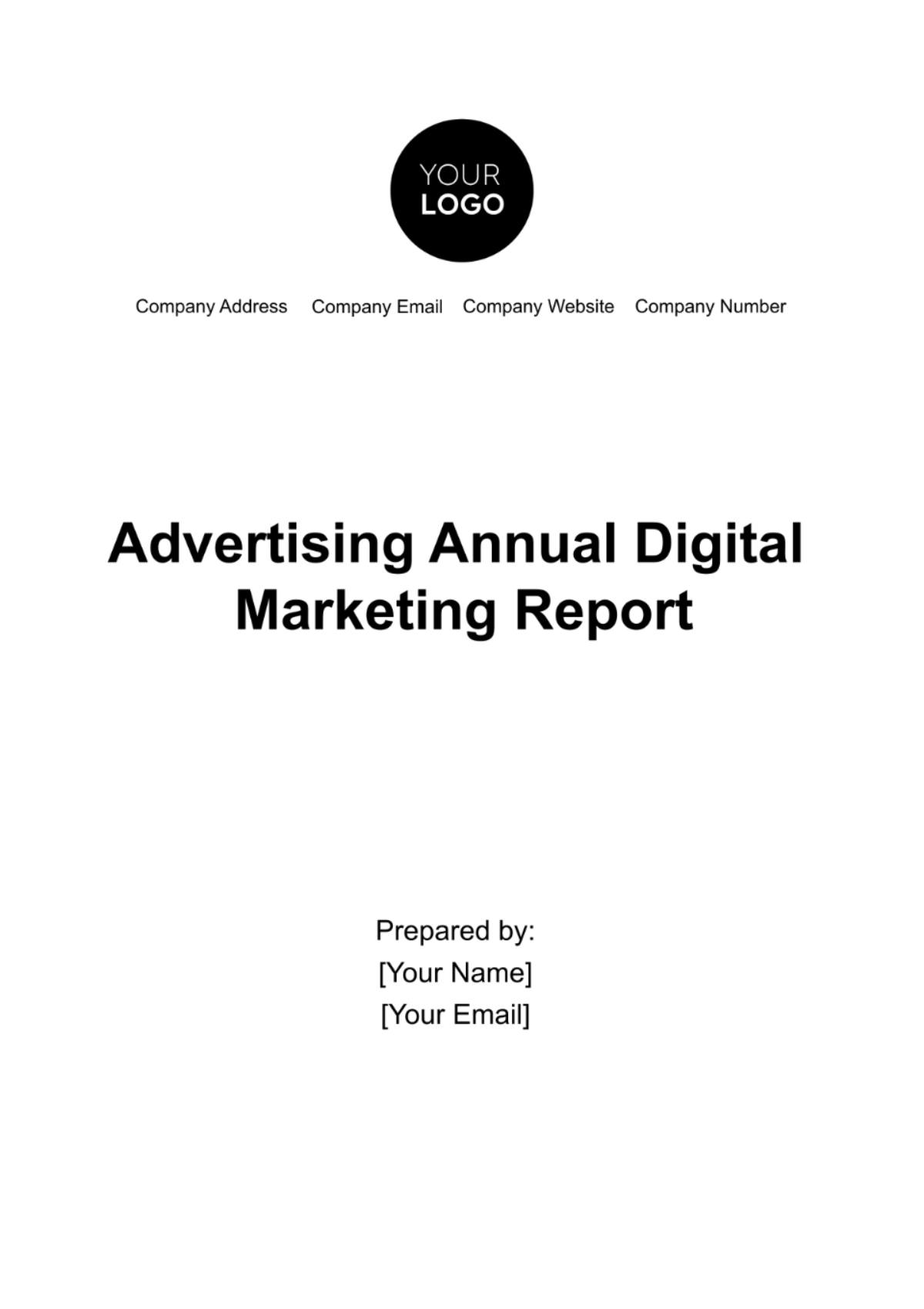 Free Advertising Annual Digital Marketing Report Template