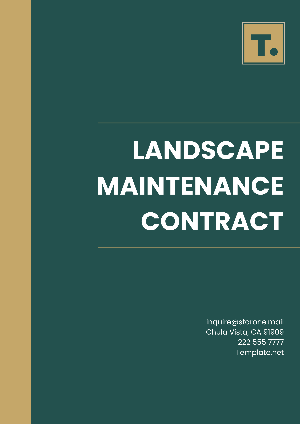 Landscape Maintenance Contract Template - Edit Online & Download