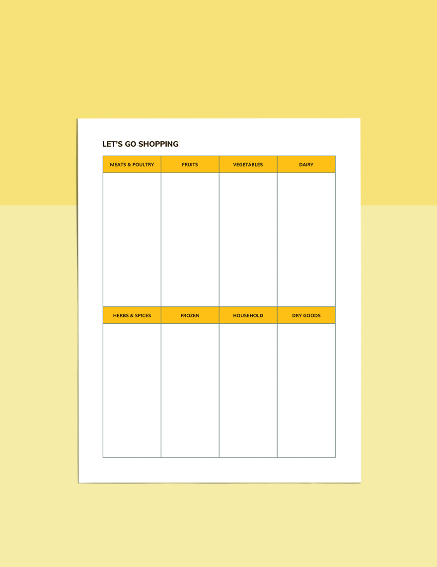 Lunch meal planner Template Example