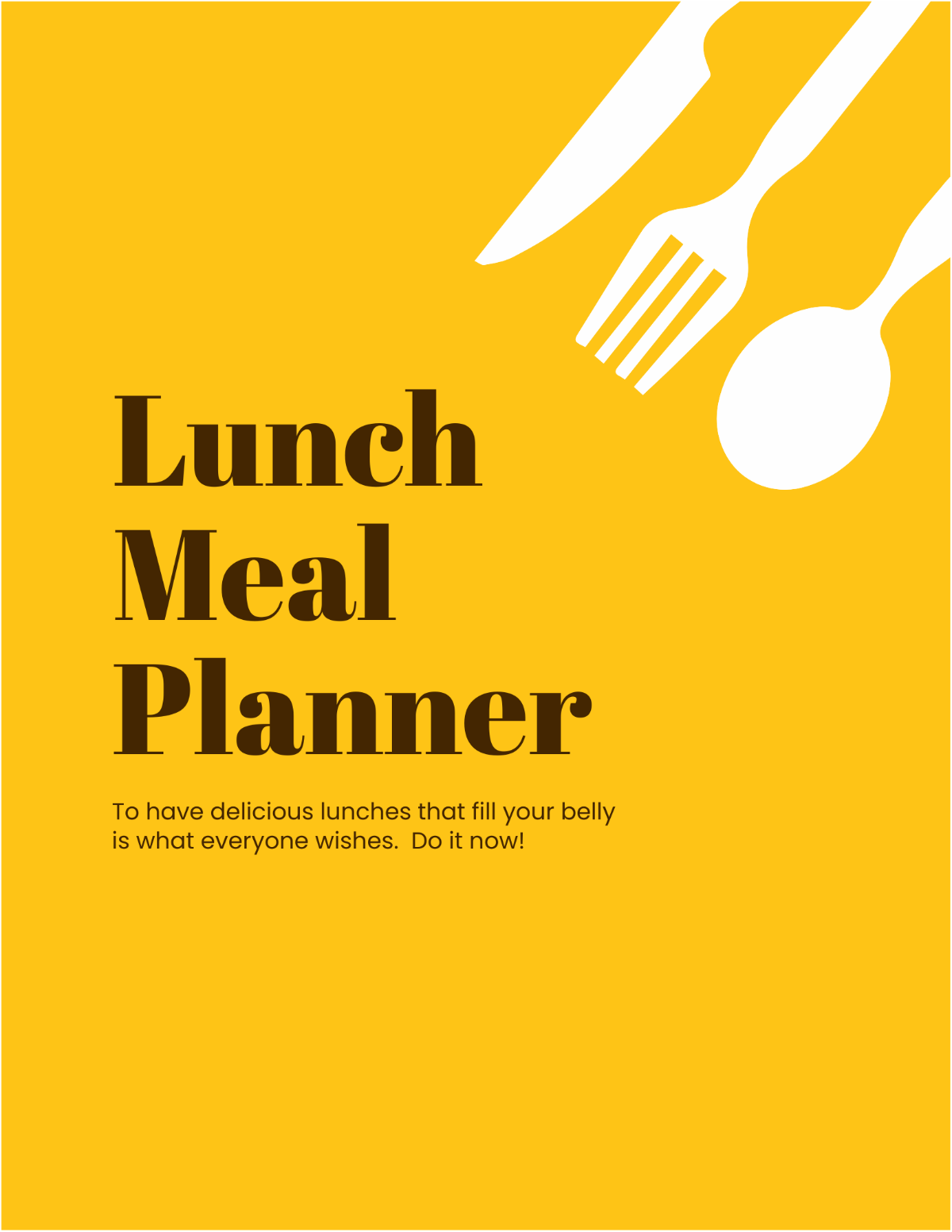Lunch Meal Planner Template