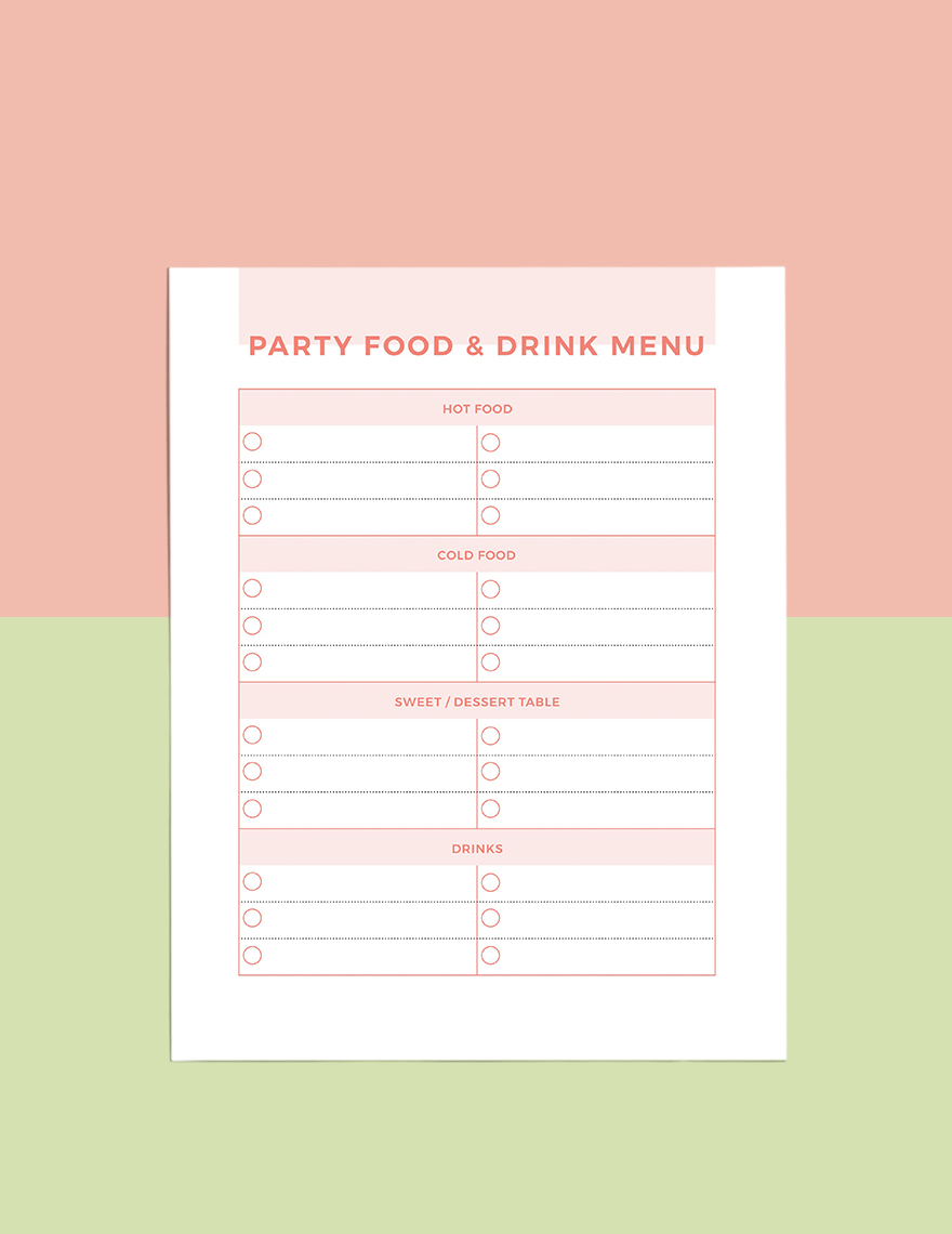 Editable Party Planner Template
