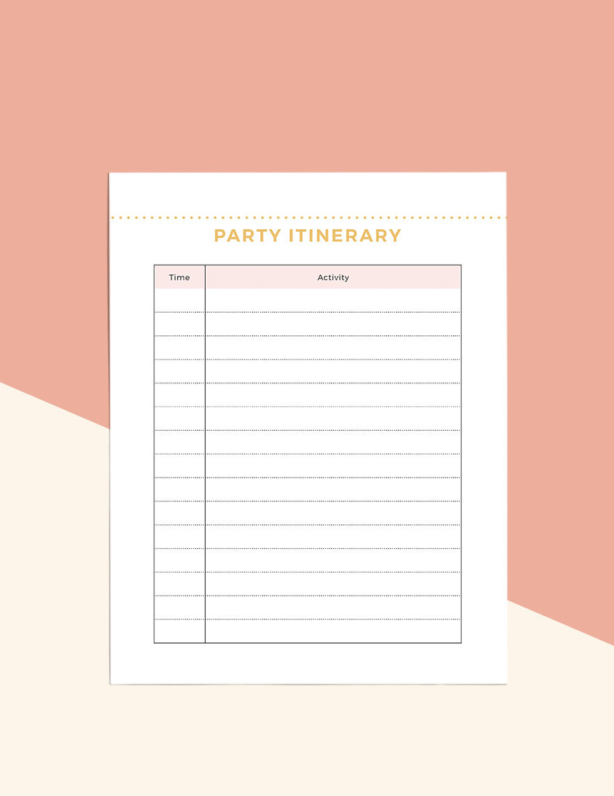 Printable Party Planner Template