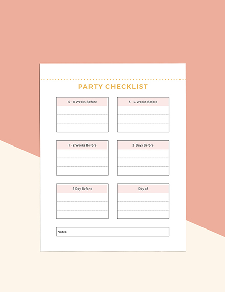 FREE Printable Party Planner Template - Word (DOC) | Apple (MAC) Pages