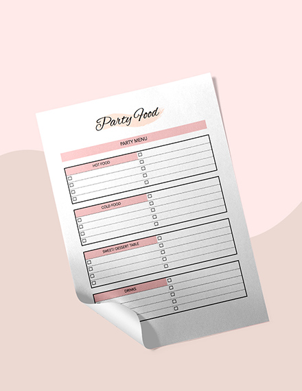 Blank Party Planner Editable