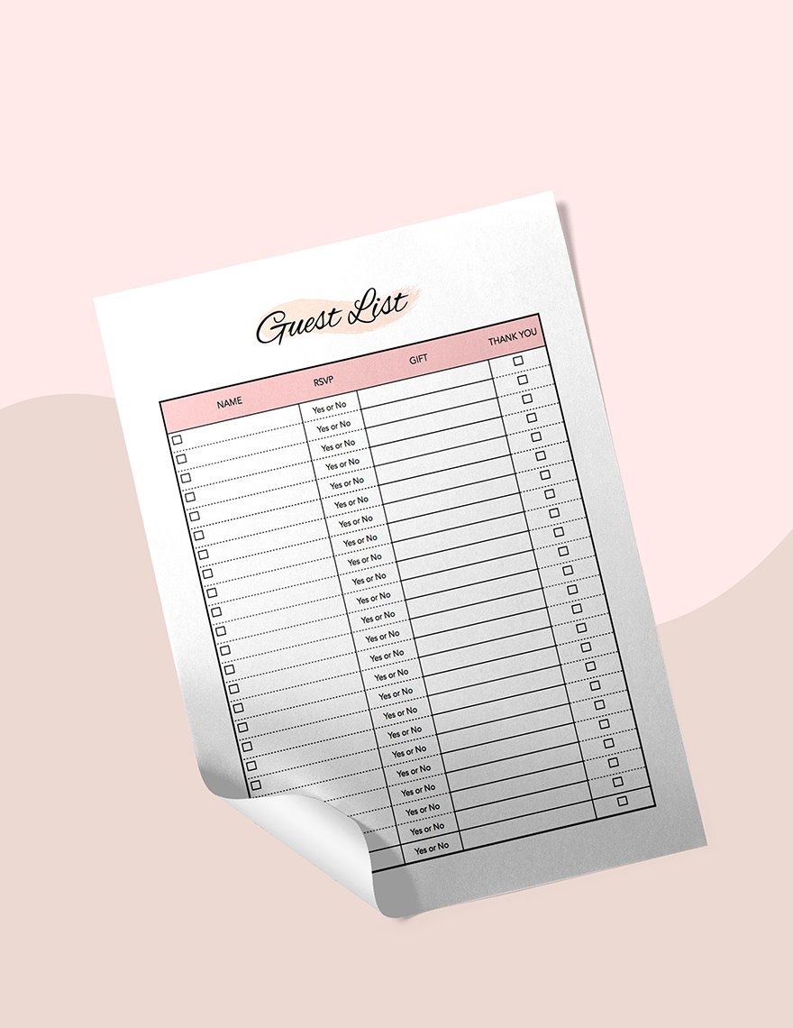 Blank Party Planner Template