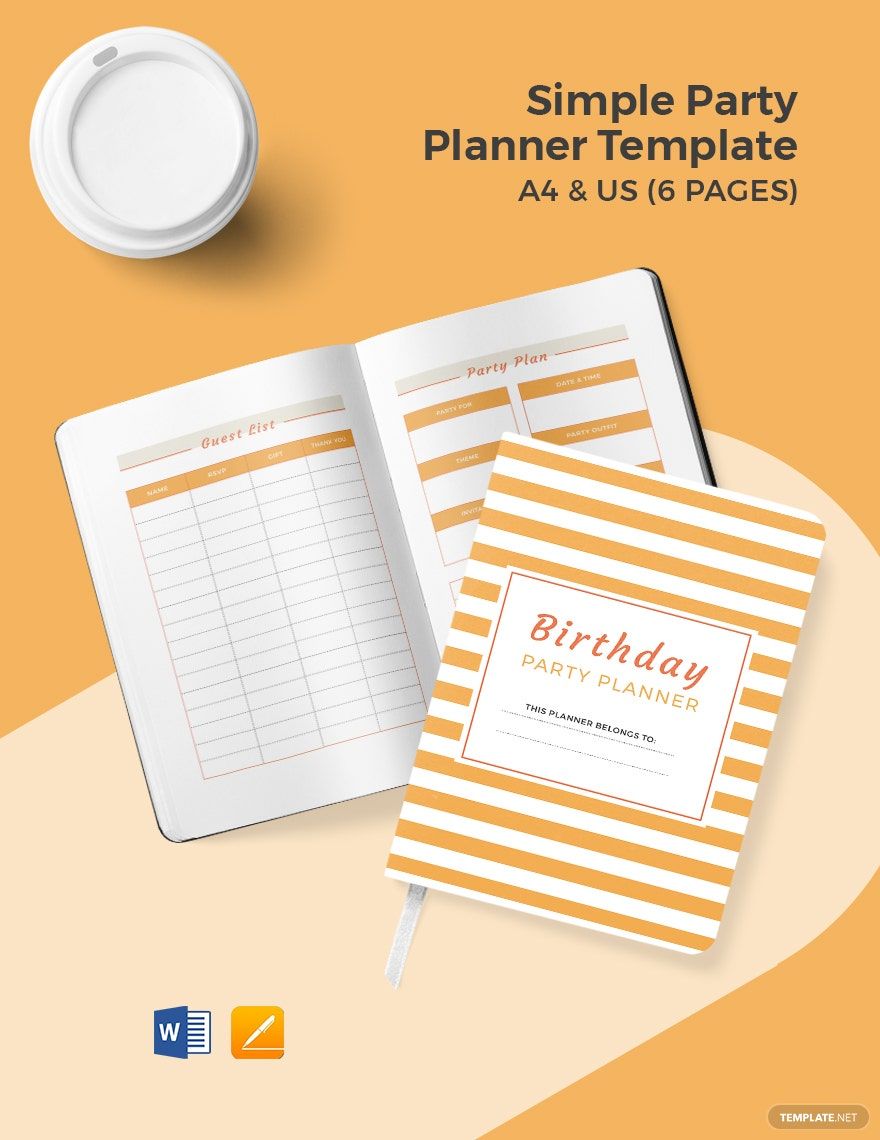 Free Simple Party Planner Template