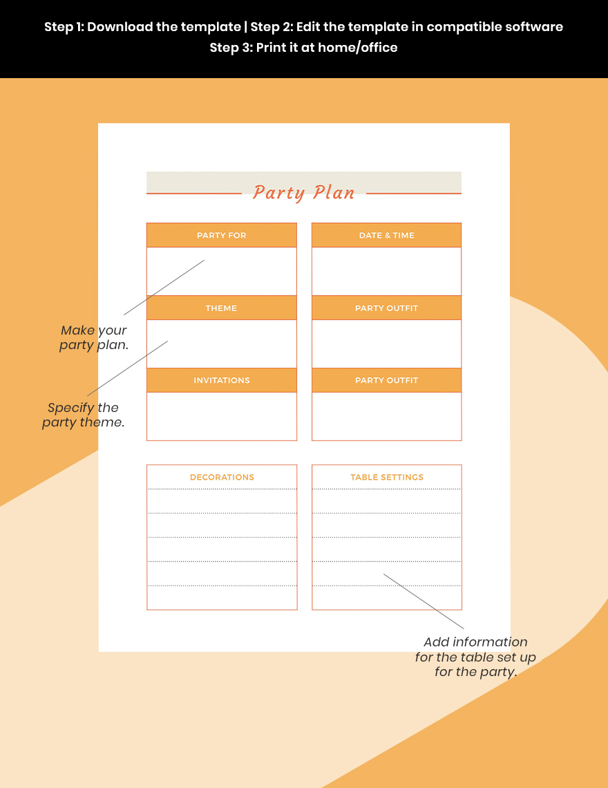 Simple Party Planner Template