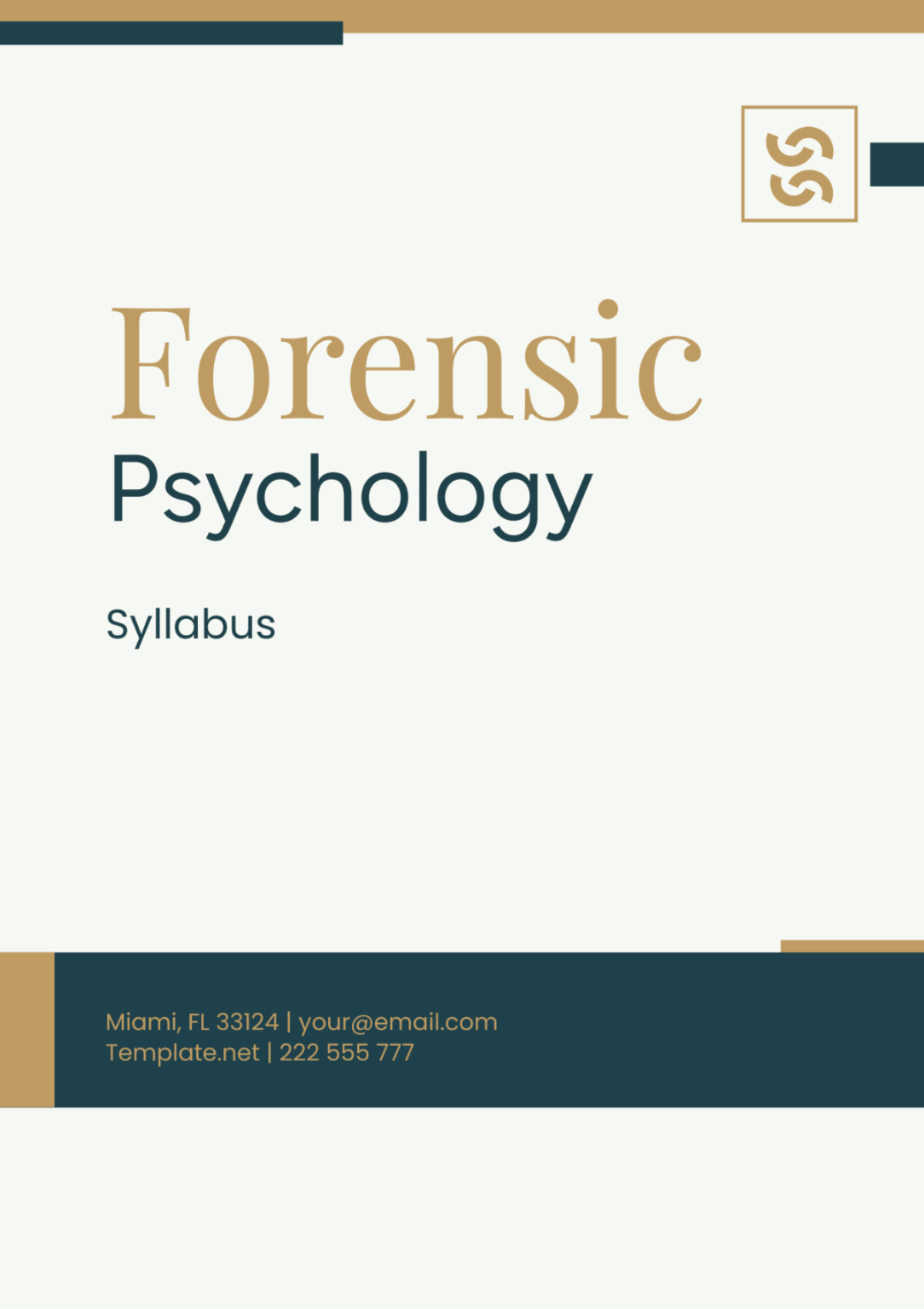 Forensic Psychology Syllabus Template