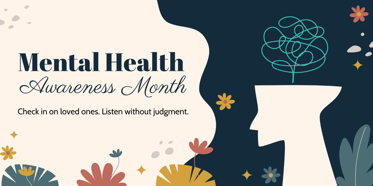 Free  Mental Health Awareness Month  X Post Template