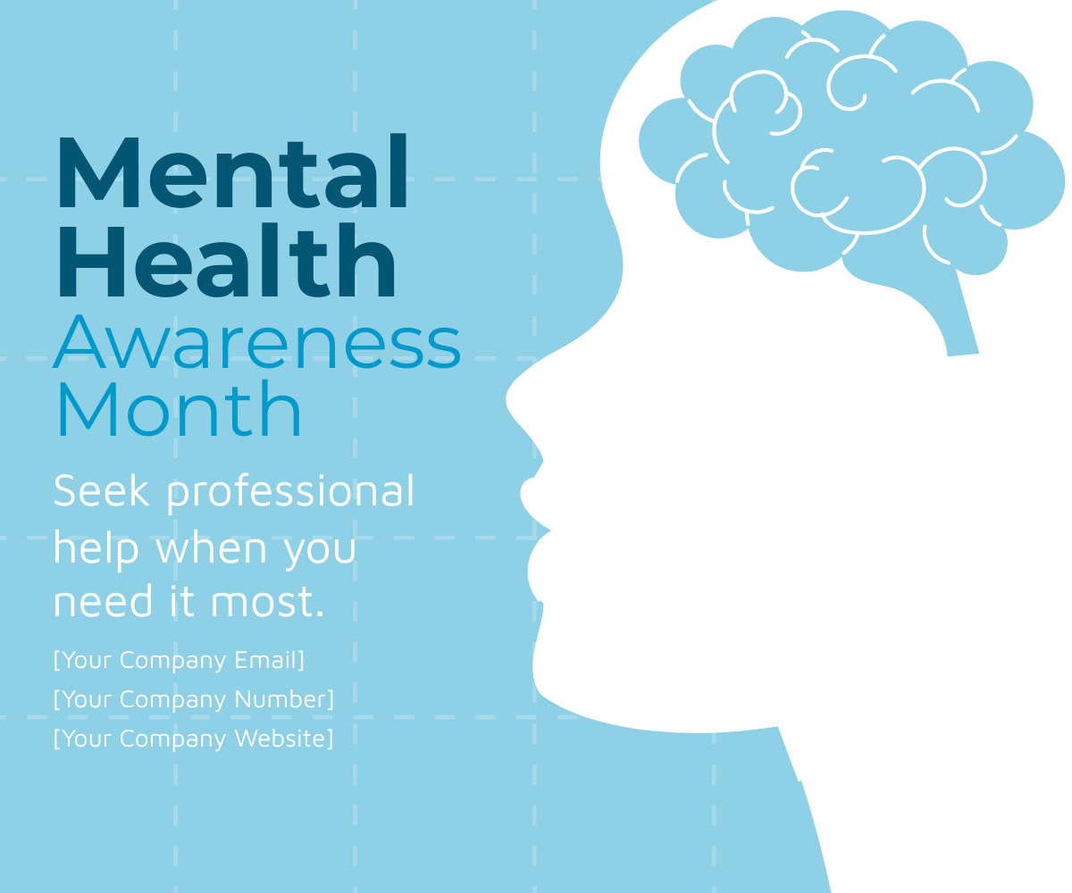 Free  Mental Health Awareness Month  Ad Banner Template