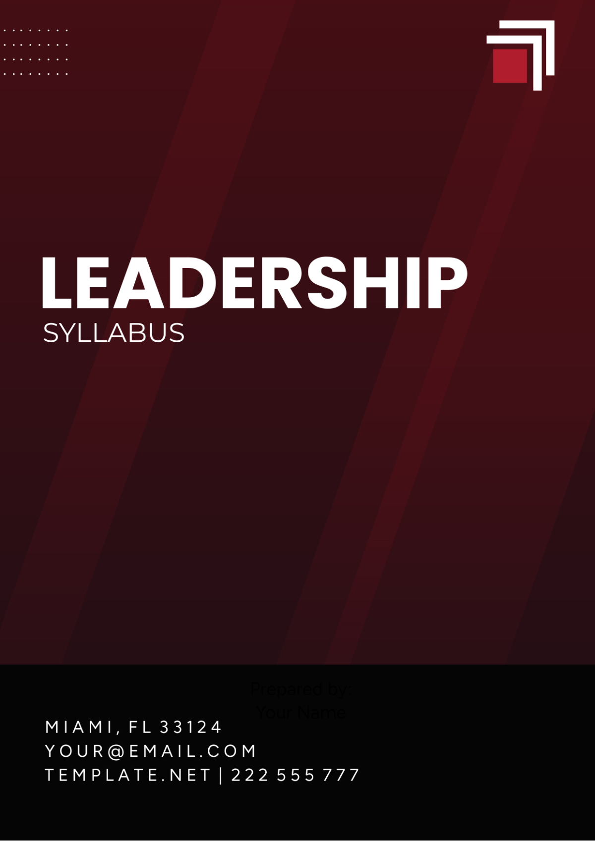 Leadership Syllabus Template