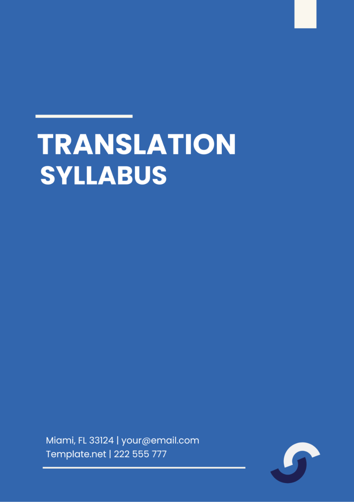 Free Translation Syllabus Template