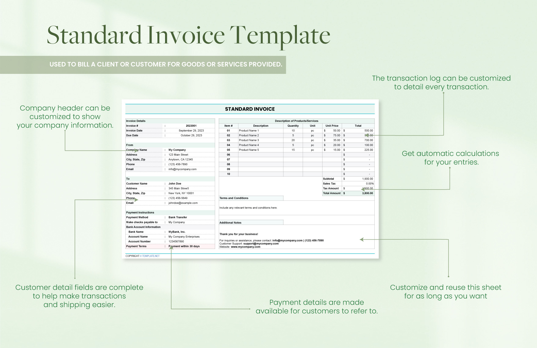 Standard Invoice Template