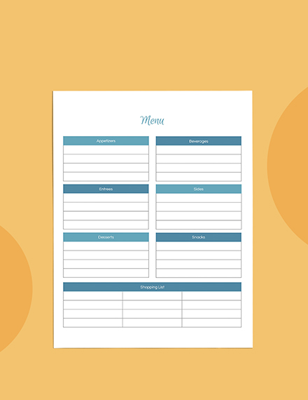 Blank Event Planner template Sample