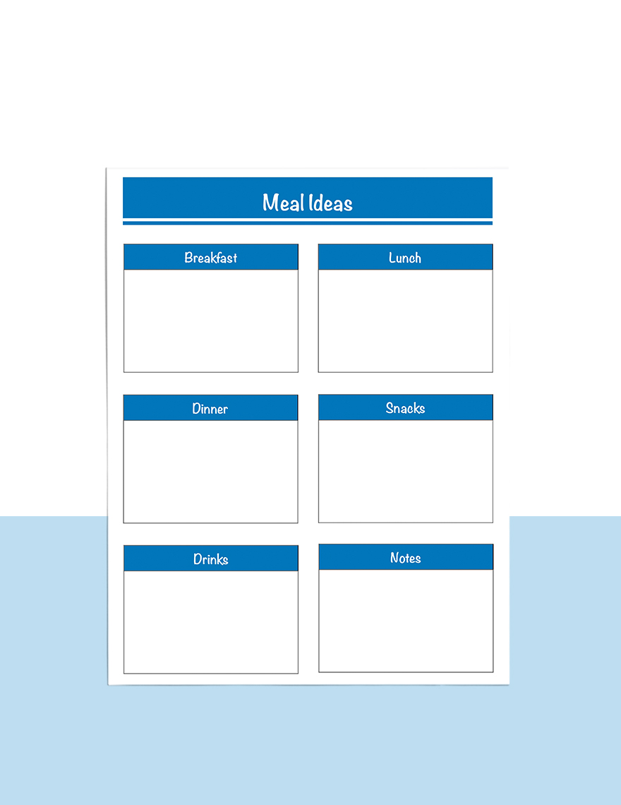 Personal Meal Planner Template