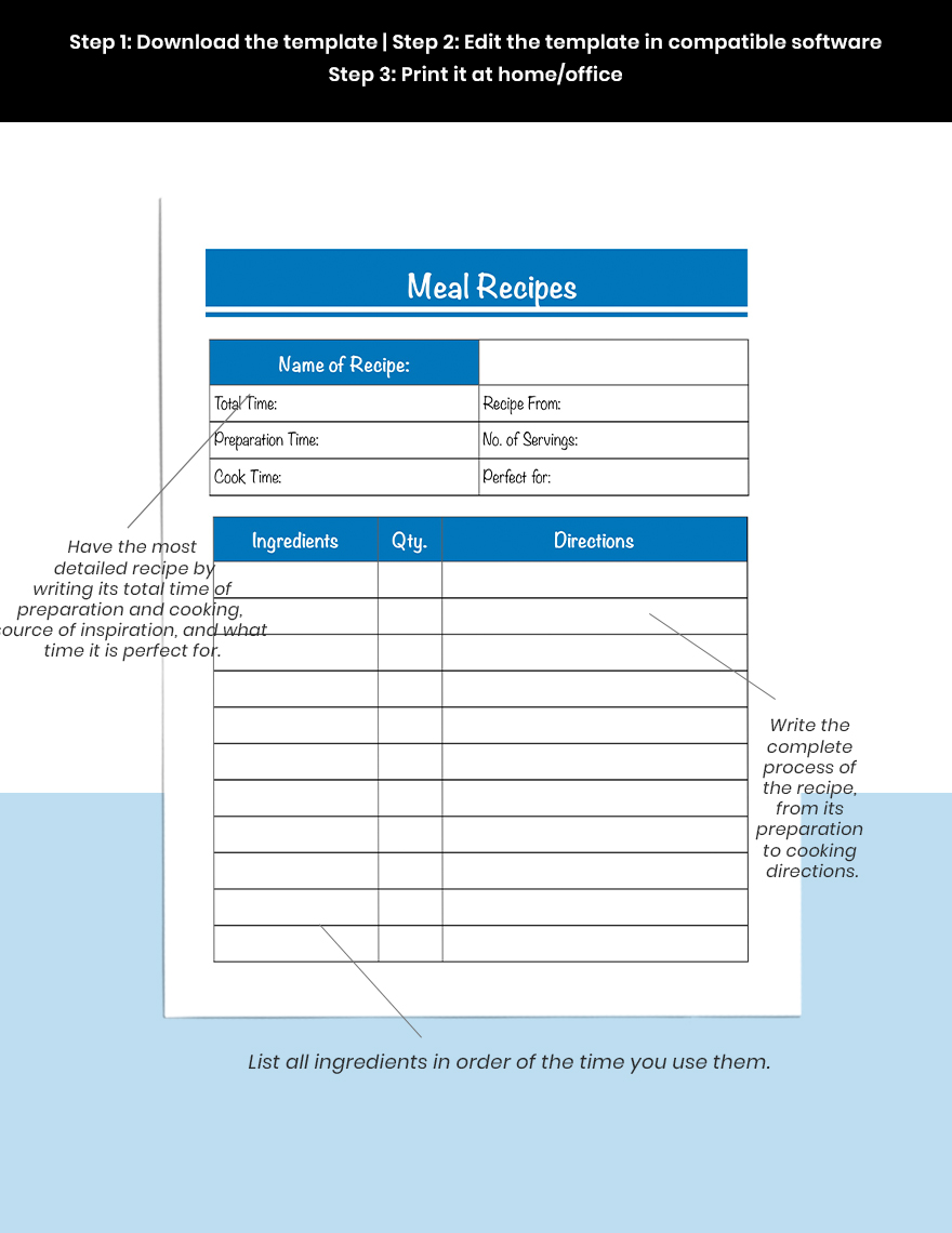 Personal Meal Planner Template