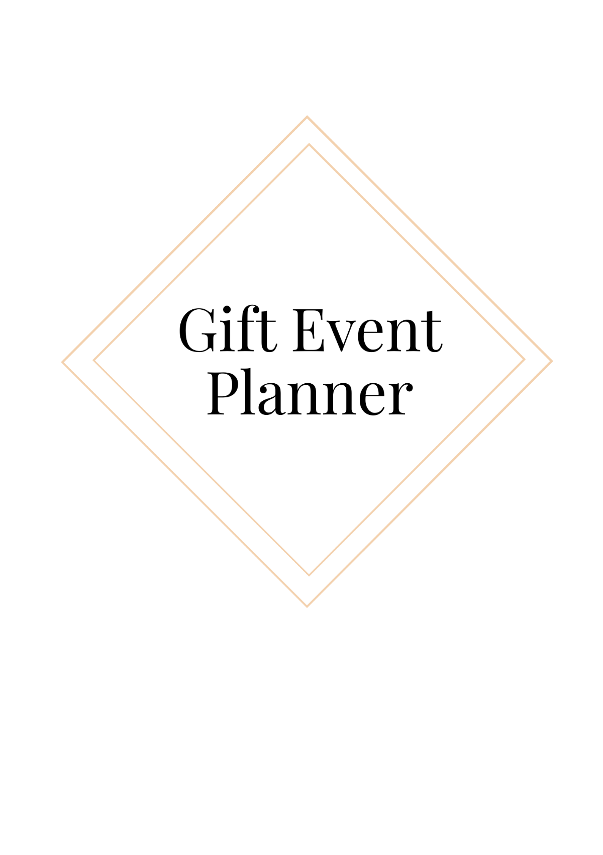 Gift Event Planner Template