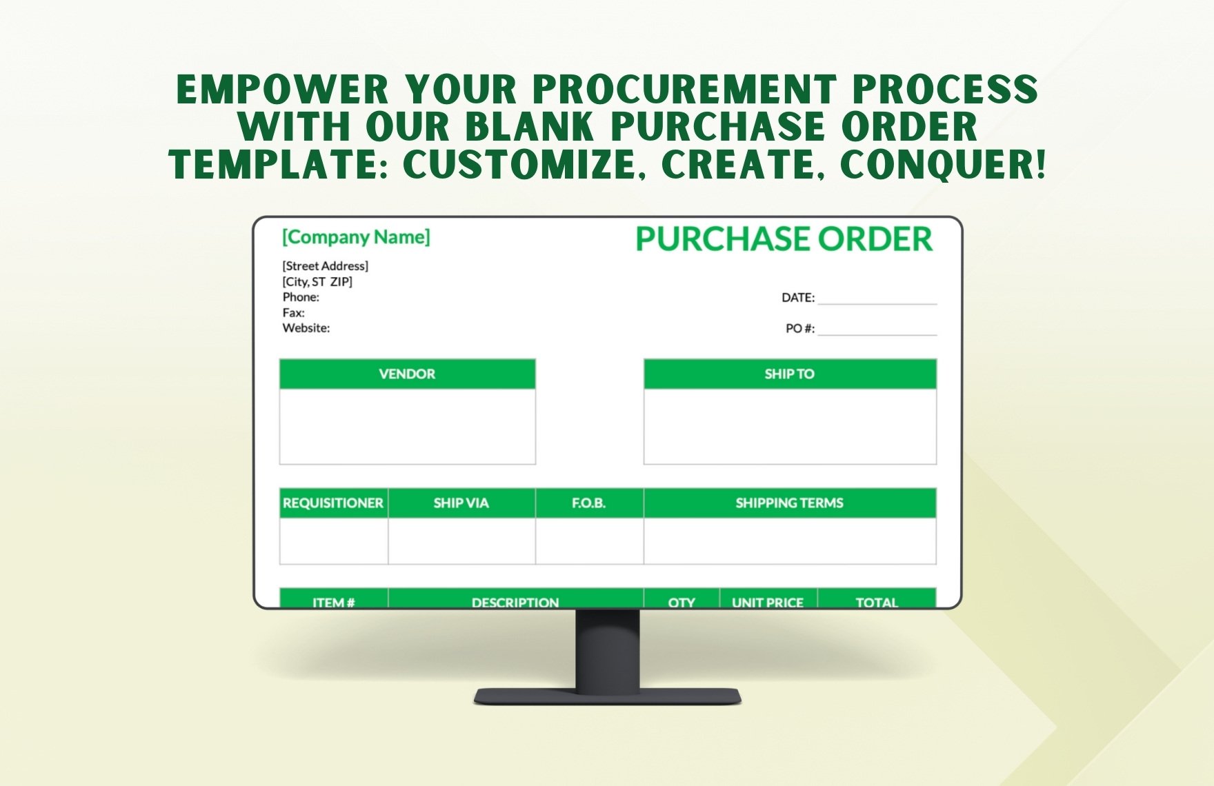 Blank Purchase Order Template