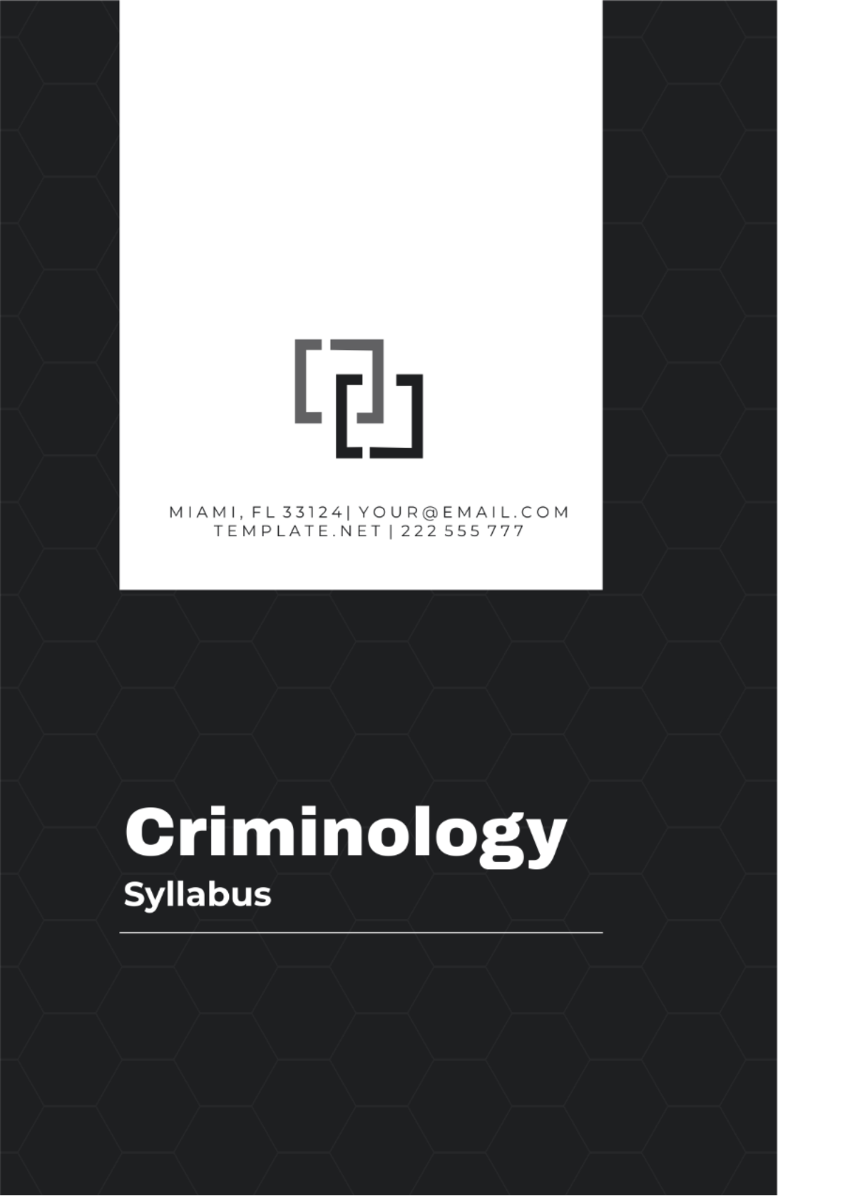 Criminology Syllabus Template