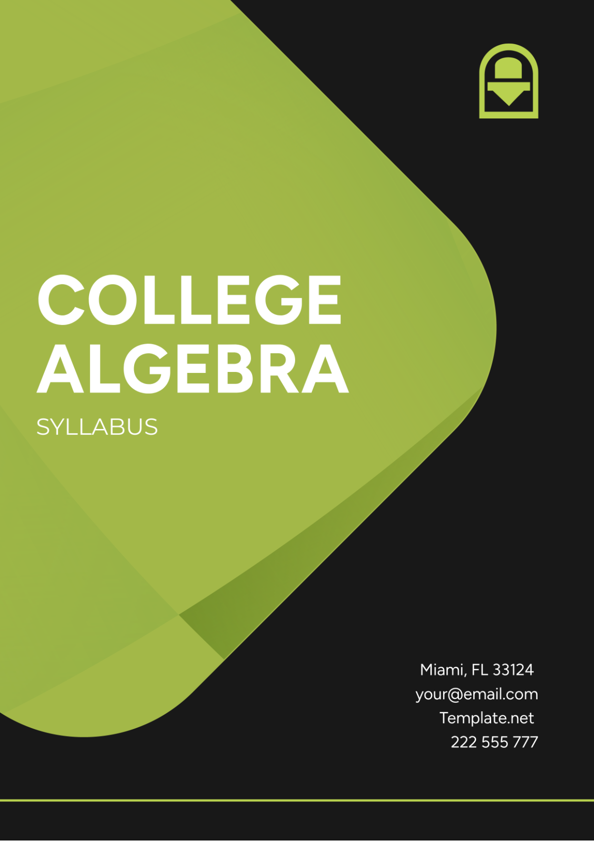 College Algebra Syllabus Template