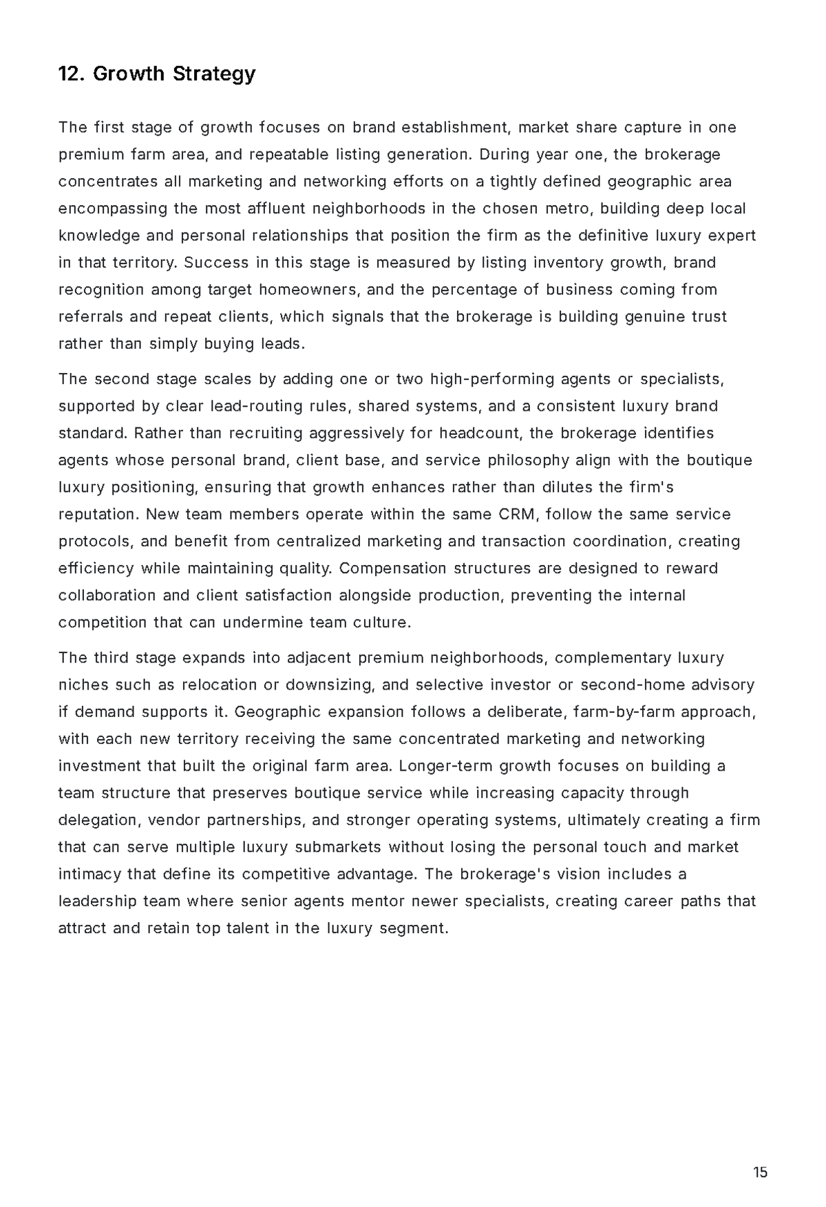 Free Real Estate Agent Business Plan Template to Edit Online