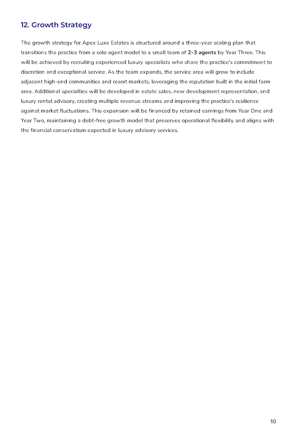 Free Real Estate Agent Business Plan Template to Edit Online
