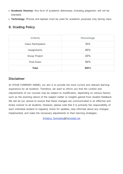 Free Film Studies Syllabus Template to Edit Online