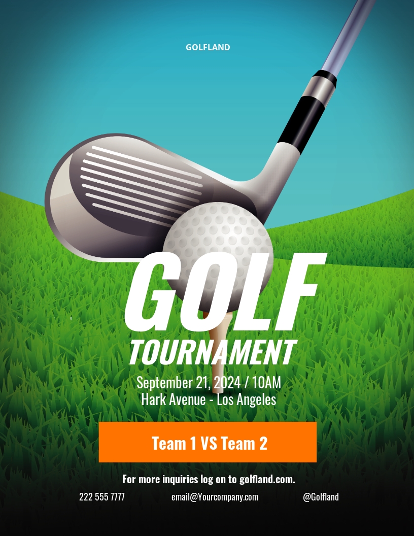 FREE Golf Tournament Flyer Template Word (DOC) PSD Apple (MAC