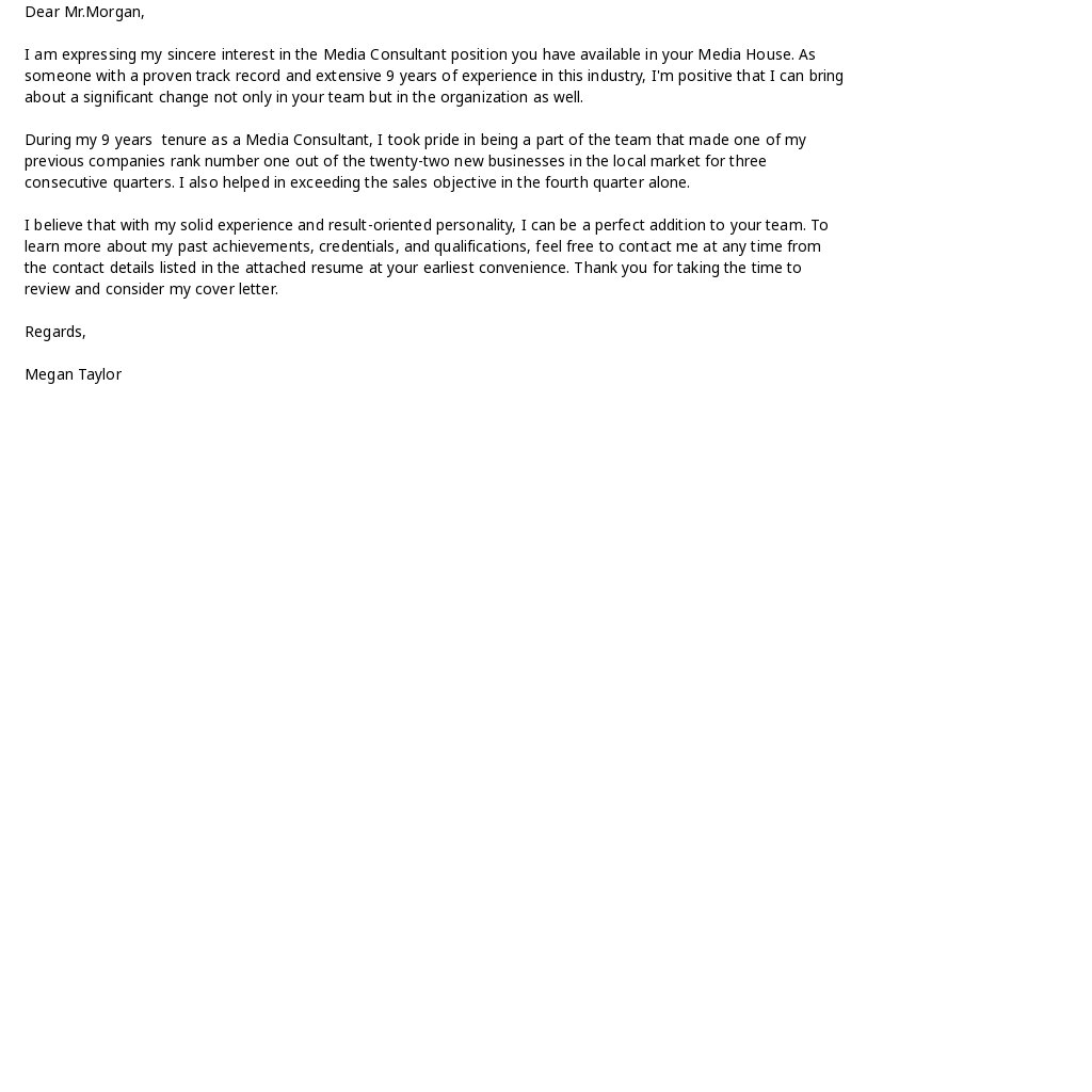 Free Media Consultant Cover Letter Template.jpe