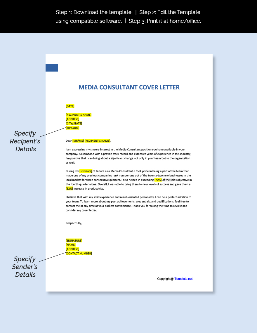 Media Consultant Cover Letter