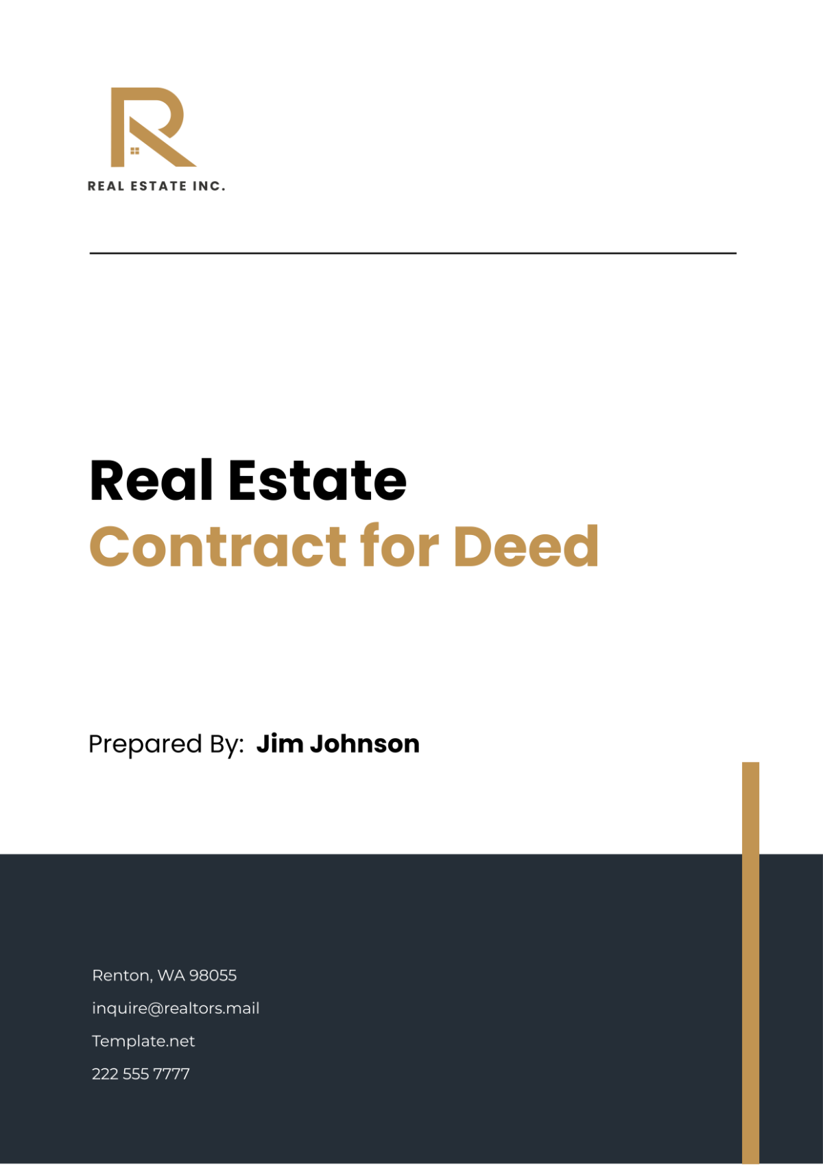 Real Estate Contract for Deed Template