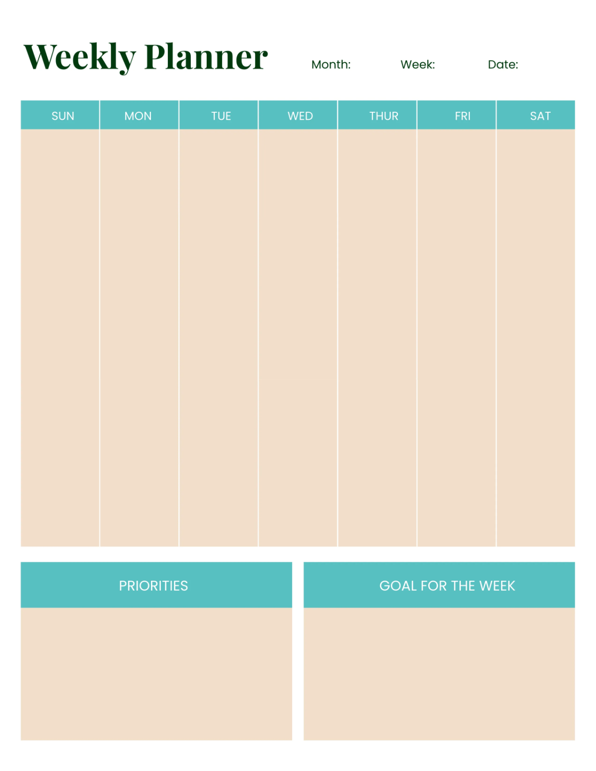 Free Desk Planner Template to Edit Online
