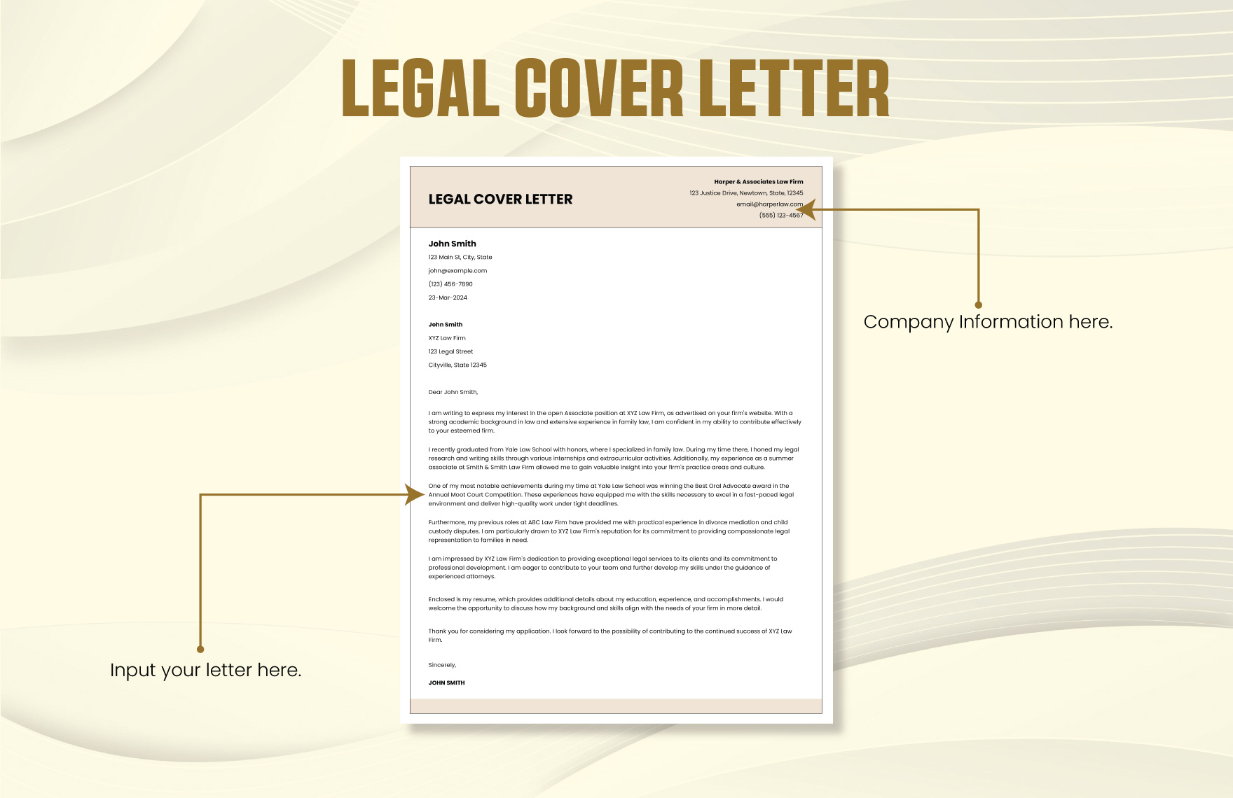 Legal Cover Letter Template