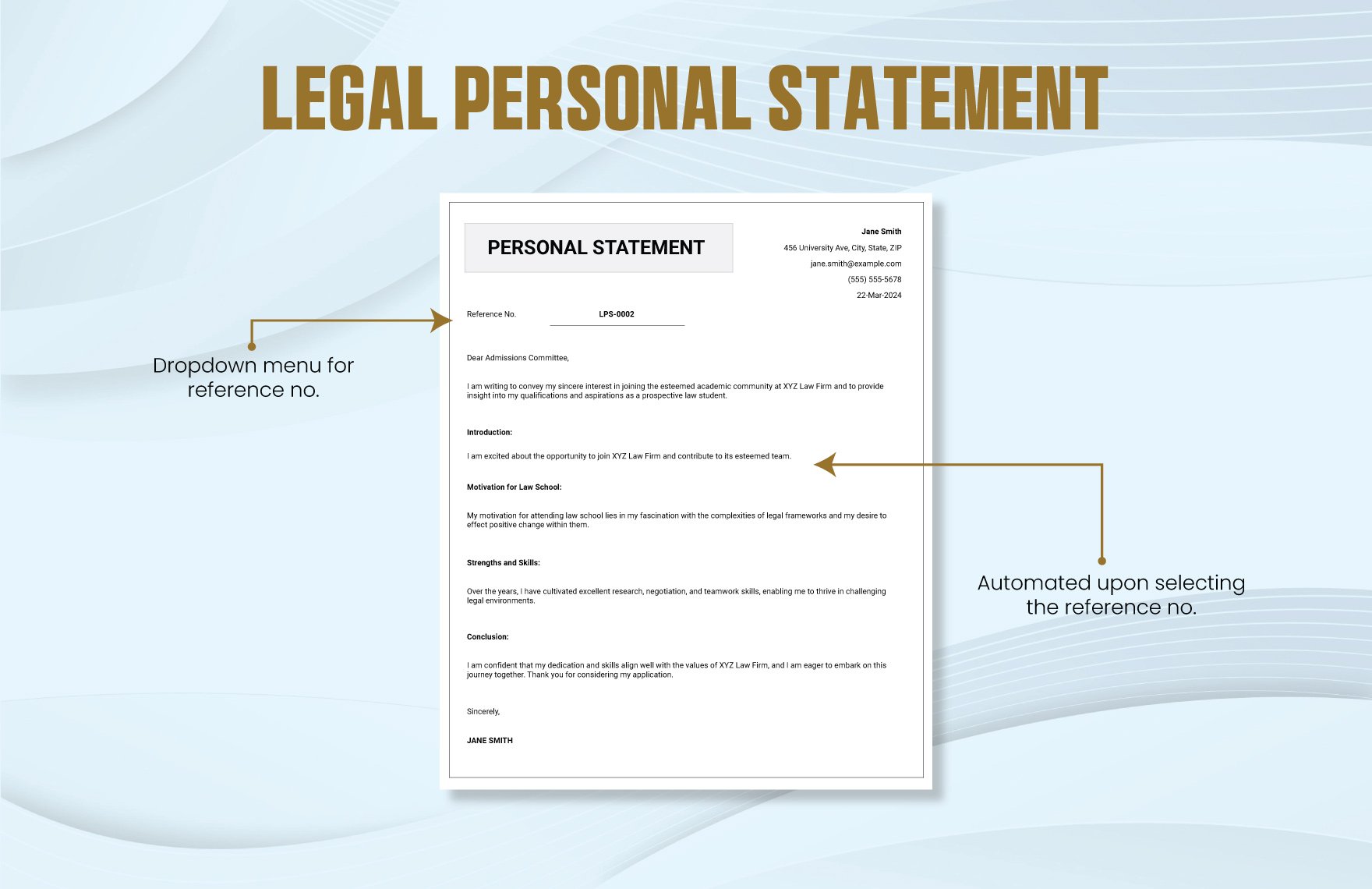Legal Personal Statement Template