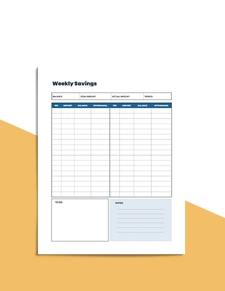 weekly financial planner template