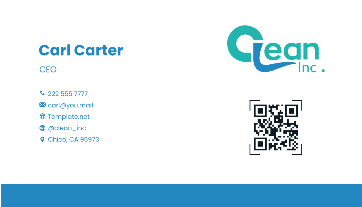 Cleaning Services Supply Chain Manager Business Card