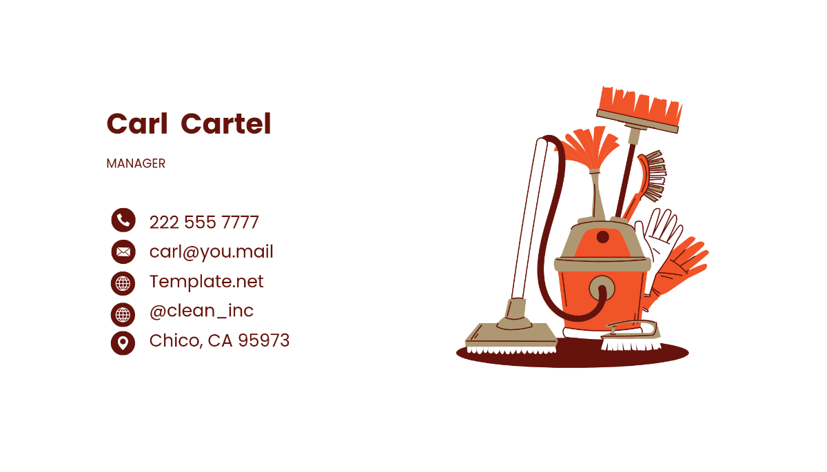 Free Residential Cleaning Specialist Business Card Template