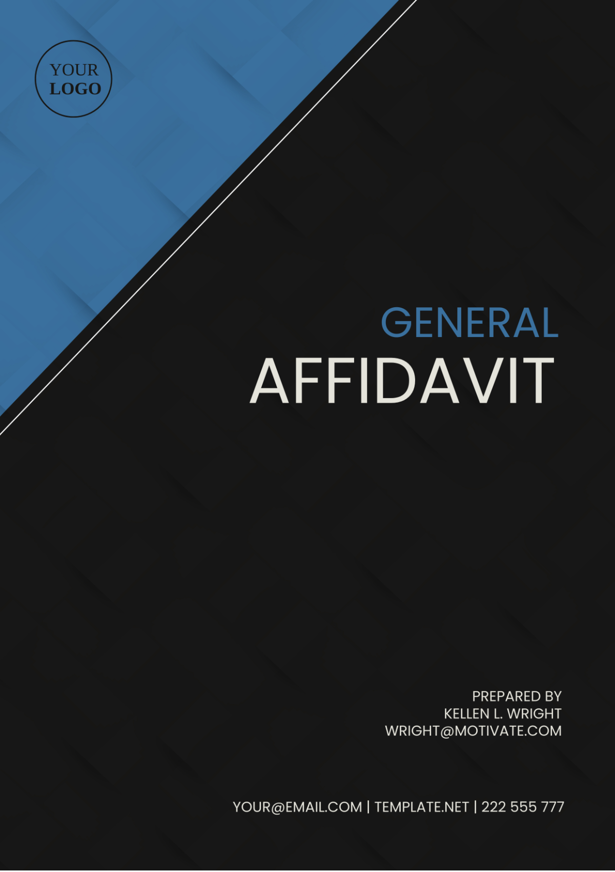 Indiana General Affidavit Template - Edit Online & Download