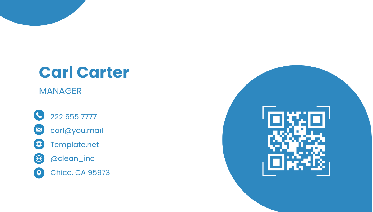Free Commercial Cleaning Supervisor Business Card Template