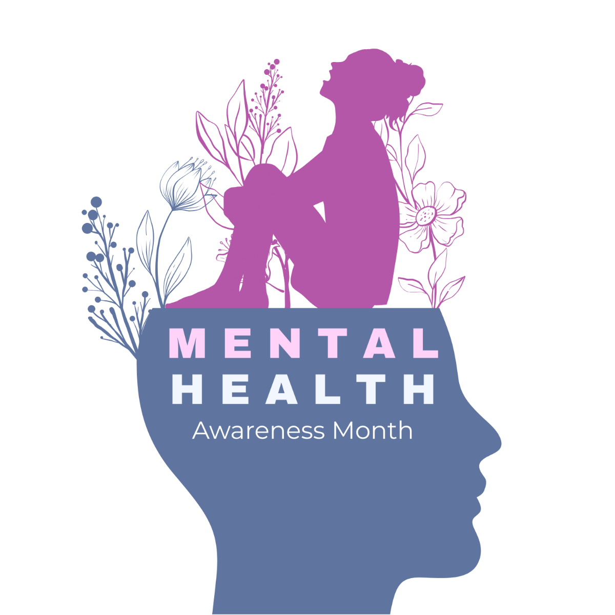Free  Mental Health Awareness Month  Vector Template