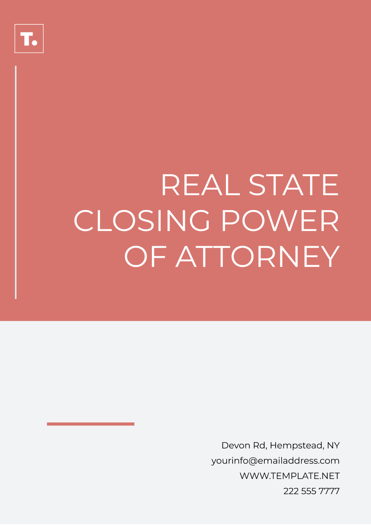 Real Estate Closing Power of Attorney Template