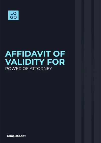 Free Affidavit Of Validity For Power of Attorney Template to Edit Online