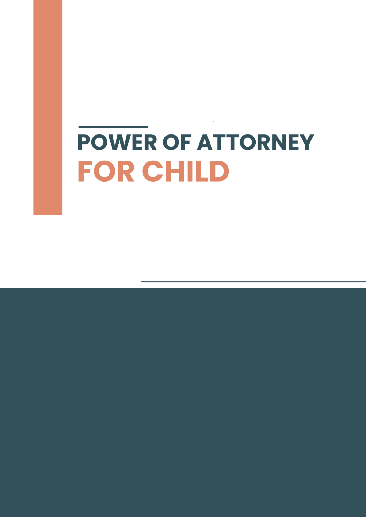 Power of Attorney For Child Template