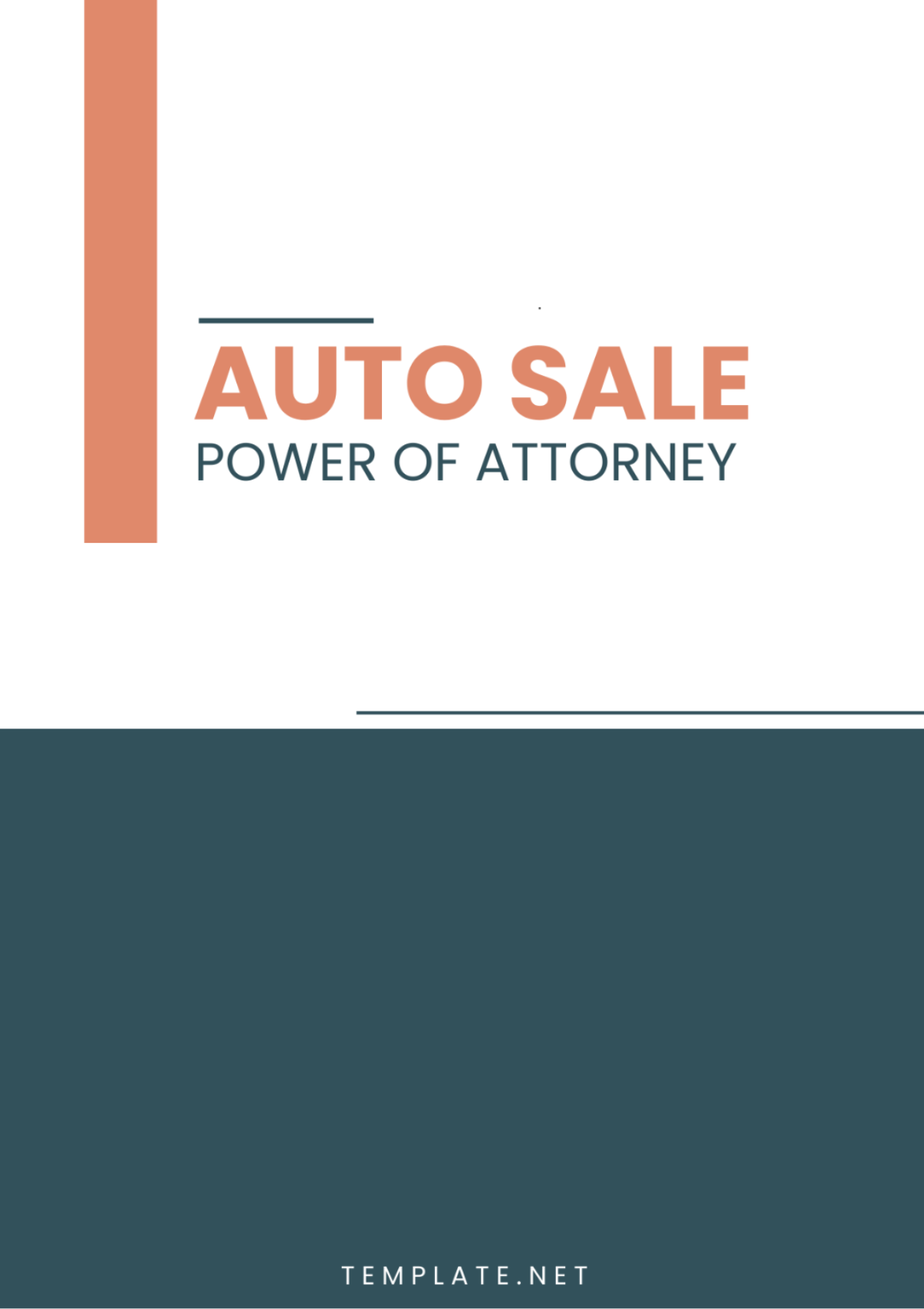 Auto Sale Power of Attorney Template