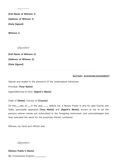 Free Landlord Power of Attorney Template to Edit Online