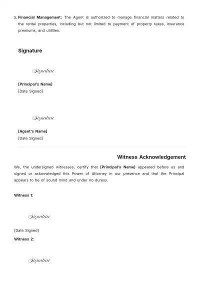 Free Florida Real Estate Power of Attorney Template to Edit Online