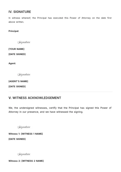 Free Ohio Vehicle Power of Attorney Template to Edit Online
